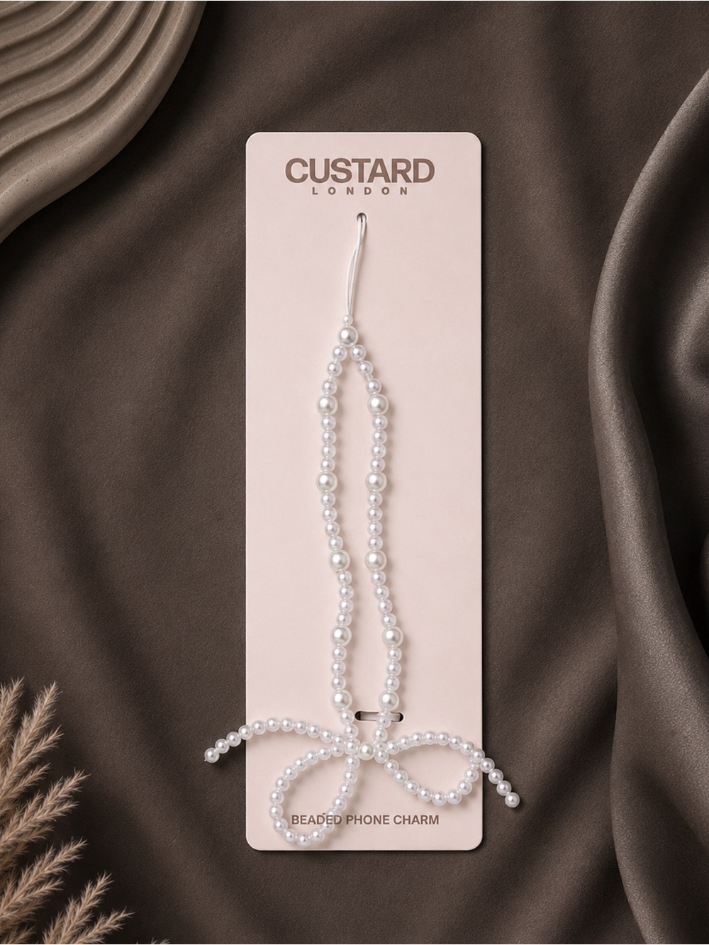 Skinnydip Bow Pearl Phone Wristlet Lanyard Charm White New With Tags